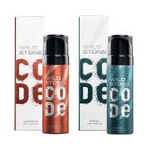 Wild Stone Code Steel & Copper No Gas Body Perfume Spray 240ml 8.1 Fl.oz. Pack Of 2 For Men | Long Lasting